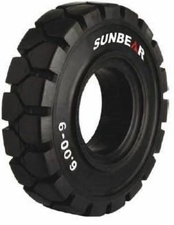 A black tire with the word " sunbear " on it.